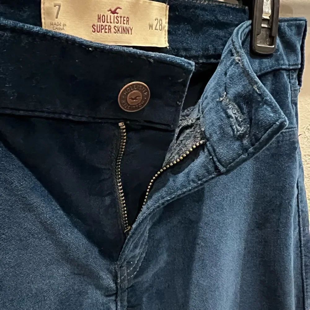 Hollister super skinny velvet pants blue size 7/28 - Picture 11 of 16